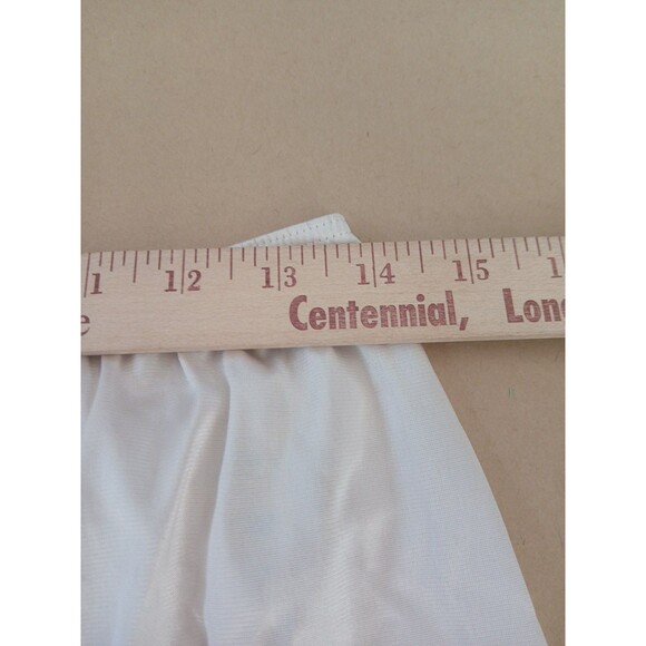 Vintage Sears The Doesnt Slip Ivory Lace Half Slip Nylon Skirt Slit Size Large - Picture 4 of 6